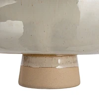 Hello Honey® 9.25" Cream Stoneware Oval Platter with Oversized Feet