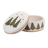 7.75" Ceramic Pine Tree Canister with Lid