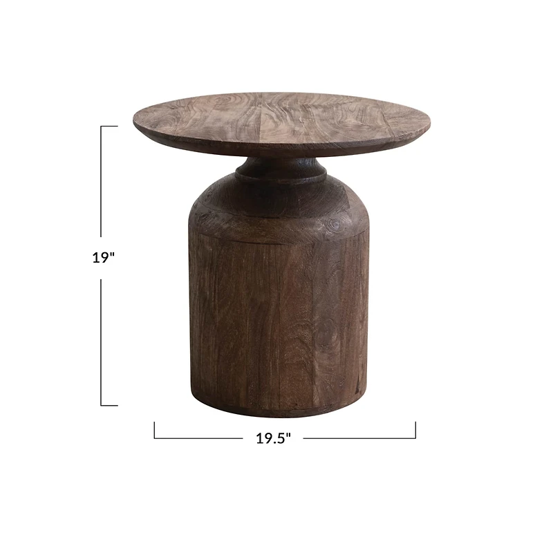 Hello Honey® 19.5" Brown Stained Finish Mango Wood Side Table