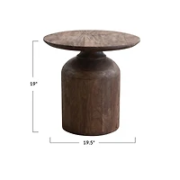 Hello Honey® 19.5" Brown Stained Finish Mango Wood Side Table