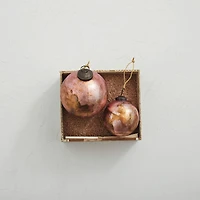 Hello Honey® 12 Pack 3" Distressed Pink Glass Ball Ornaments