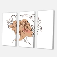 Designart - One Line Portrait of African American Woman I