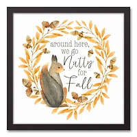 Nutty For Fall Canvas Wall Art with Black Frame