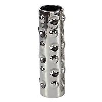 12" Silver Ceramic Glam Vase Set