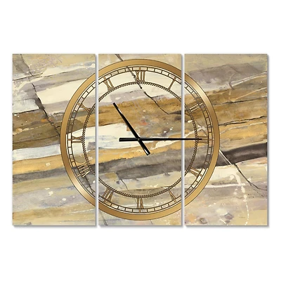 Designart 'Fire And Ice Minerals V Modern Multipanel Wall Clock