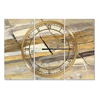 Designart 'Fire And Ice Minerals V Modern Multipanel Wall Clock