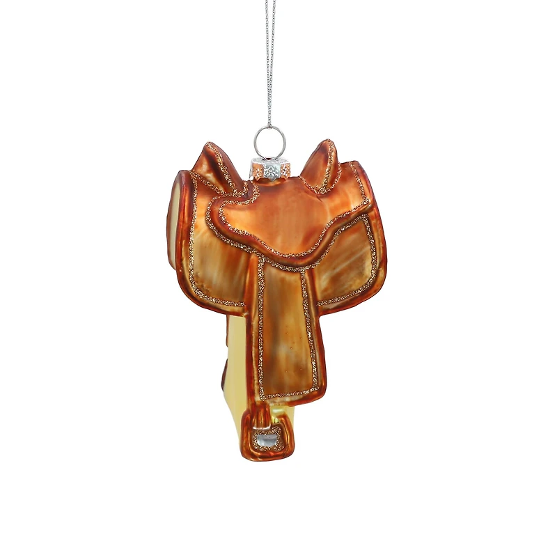 4" Brown Saddle Glass Ornament by Ashland®