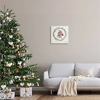 Stupell Industries Merry & Bright Bunny Wreath Canvas Wall Art