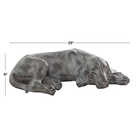 Dark Grey Modern farmhouse Dog Garden Sculpture, 23" x 13" x 6"