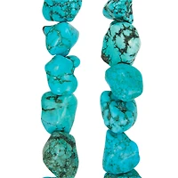 12 Pack: Turquoise Dyed Howlite Nugget Beads by Bead Landing™