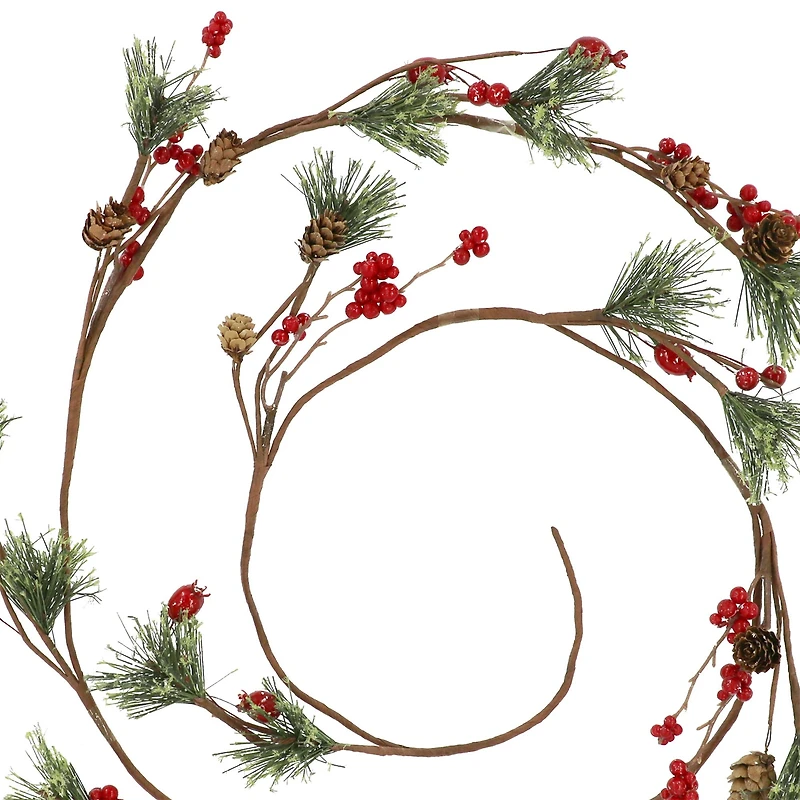 5ft. Snowy Red Berry & Pinecone Coiled Garland by Ashland®