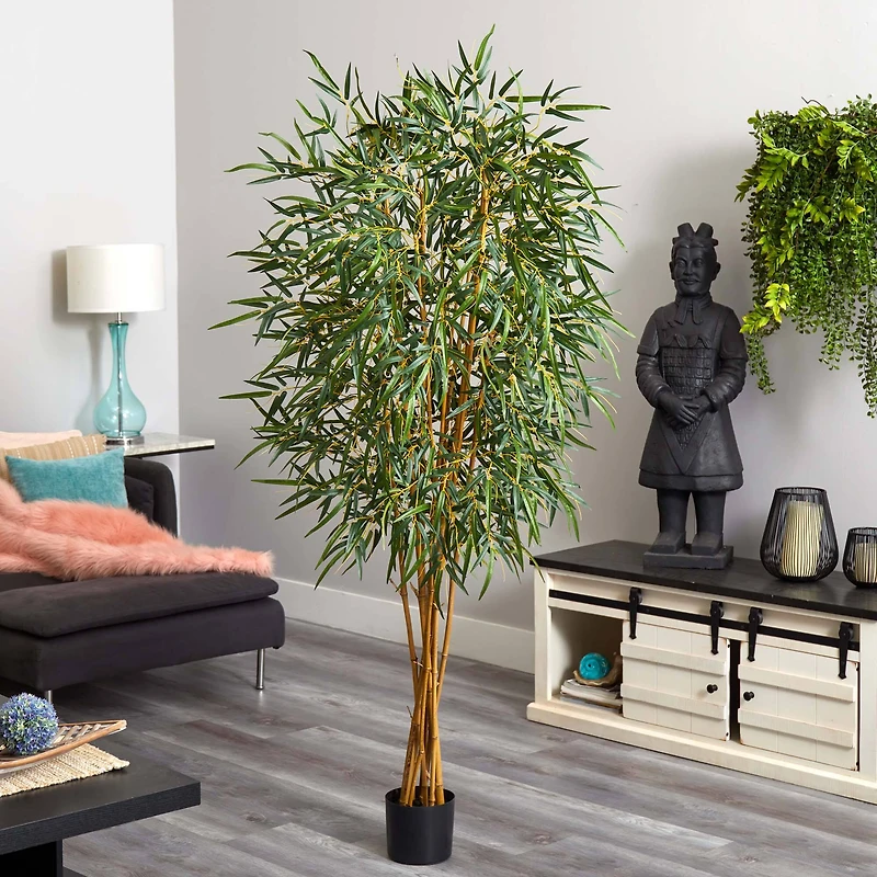 6ft. Potted Fancy Style Slim Bamboo Silk Tree 