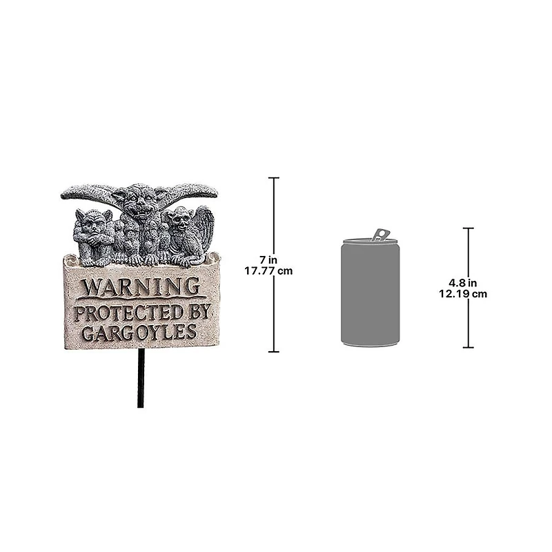 Design Toscano Beware of Gargoyles Garden Plaque with Stake