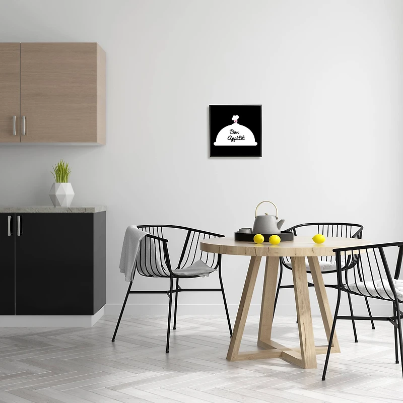 Stupell Industries Bon Appetit Phrase Mustache Chef Modern Design Framed Wall Art