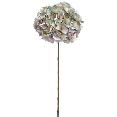 White & Aqua Teal Hydrangea Stem