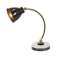 Black Metal Traditional Desk Lamp, 19" x 7" x 12"