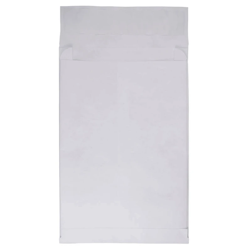 JAM Paper White Tyvek® Expandable Open End Peel & Seal Closure Envelopes