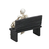 6" Skeleton & Dog on Bench Tabletop Décor by Ashland®