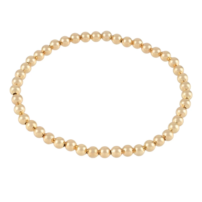 4mm Gold Round Beaded Charm Bracelet by Bead Landing™