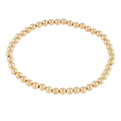 4mm Gold Round Beaded Charm Bracelet by Bead Landing™