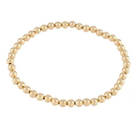 4mm Gold Round Beaded Charm Bracelet by Bead Landing™