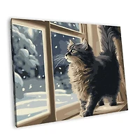 Ideyka Snowfall Outside the Window Painting by Numbers Kit