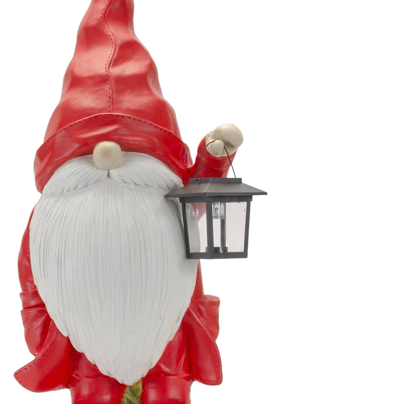 24.75" Raincoat Garden Gnome with Lantern Statue