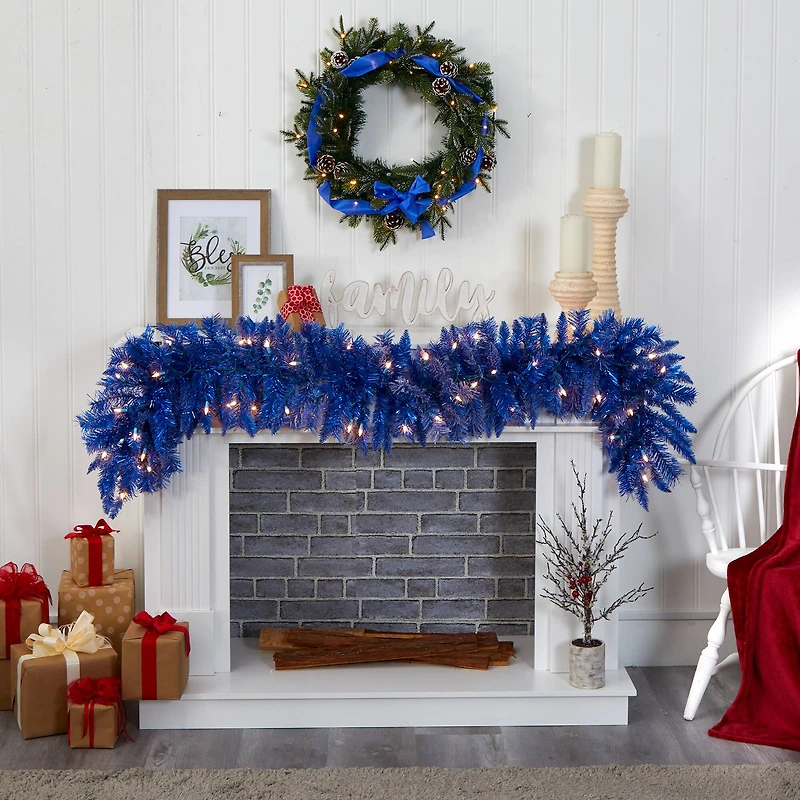 6ft. LED Blue Christmas Garland
