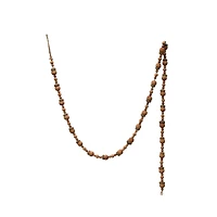 Hello Honey® 6ft. Brown Paulownia Wood Acorns & Beads Garland