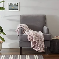 DII® Barn Red Chevron Plush Throw
