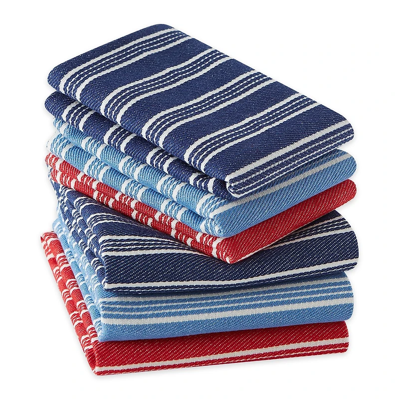 Starboard Stripe Heavyweight Dishtowel & Dishcloth (Set of 6)