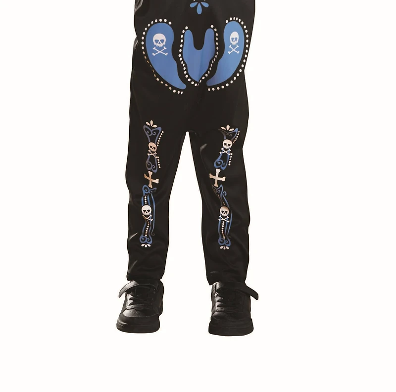 Small Black & Blue 1-Piece Skeleton Boy's Costume
