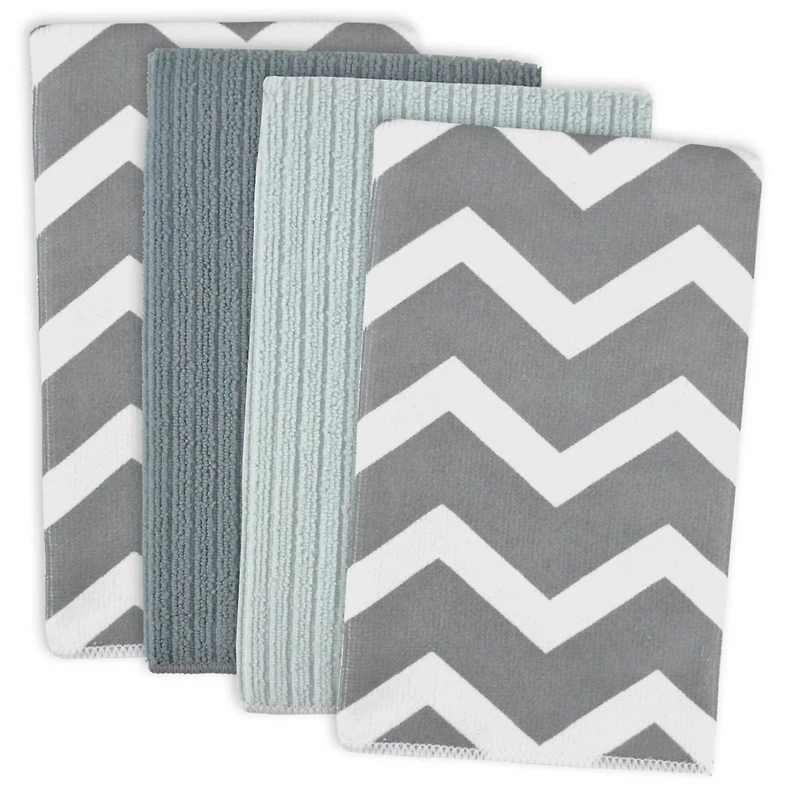 Gray Chevron Microfiber Dishtowel, 4ct.