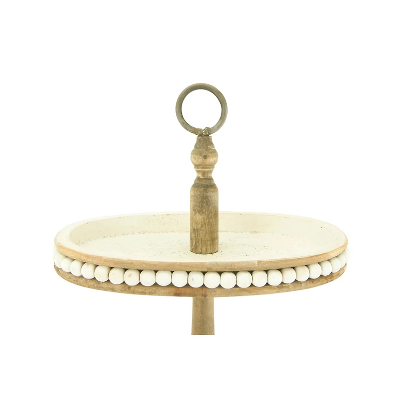 Hello Honey® 30.5" Decorative Oval 3-Tier Wood Tray with Handle