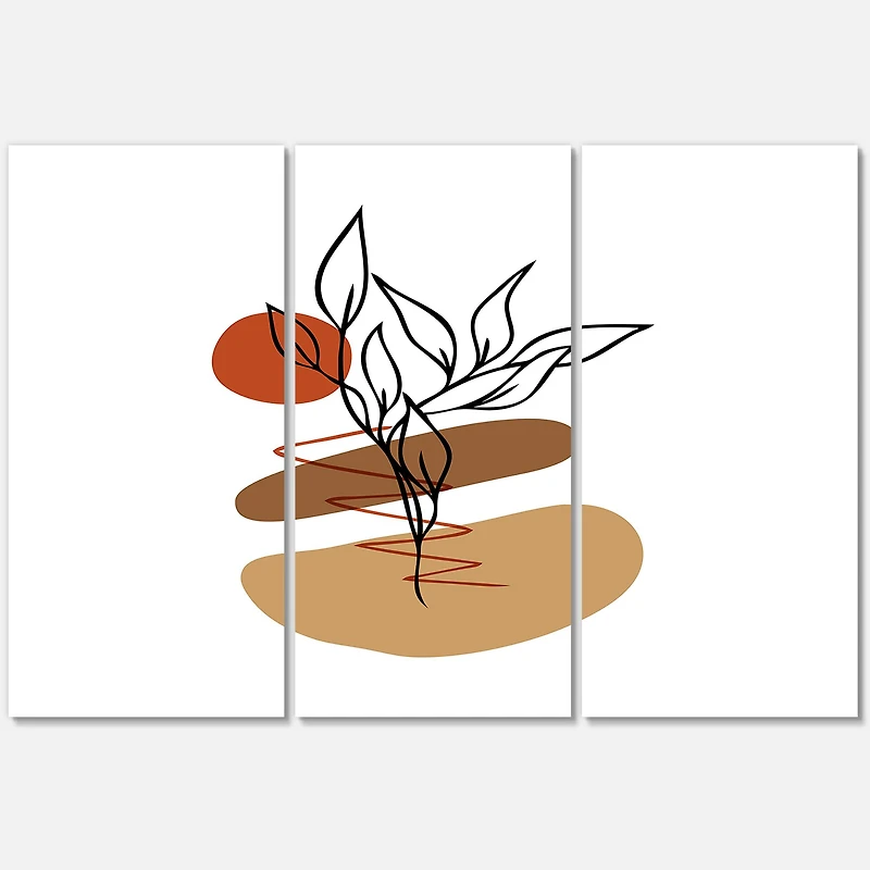 Designart - Elementary Shapes With Abstract Flowers Plants II