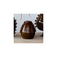 Hello Honey® 7" Brown Terra Cotta Vase with Hobnails