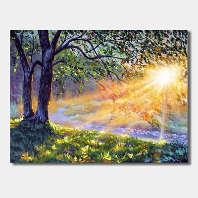 Designart - Dawn Sunshine Light By The River