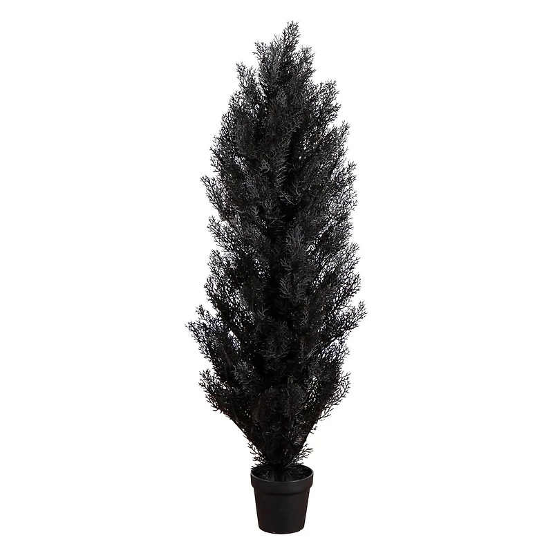 4ft. UV Resistant Artificial Halloween Black Cedar Tree (Indoor/Outdoor)