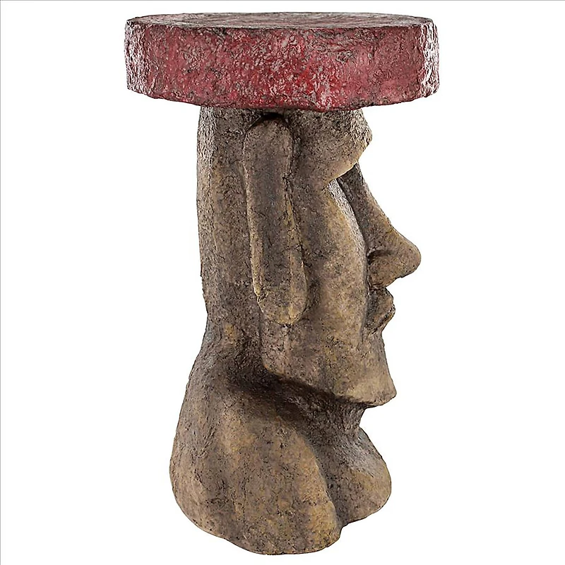 Design Toscano 20.5" Easter Island Polynesian Moai Sculptural Side Table