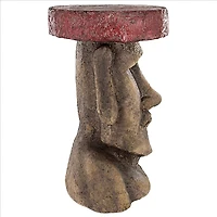 Design Toscano 20.5" Easter Island Polynesian Moai Sculptural Side Table
