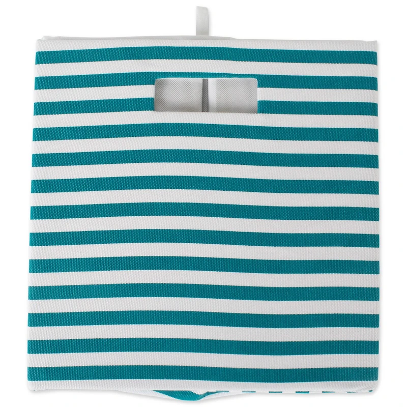 DII® Square Teal Pinstripe Polyester Cube