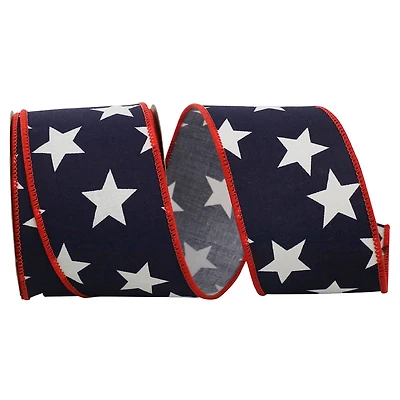 The Ribbon Roll 2.5" x 10yd. Wired Large Stars Ribbon