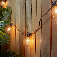 G50 Globe Christmas Light Set - Clear - 9' Black Wire -10ct