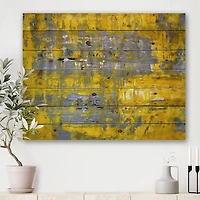 Designart - Yellow Meets Grey Abstract Art I