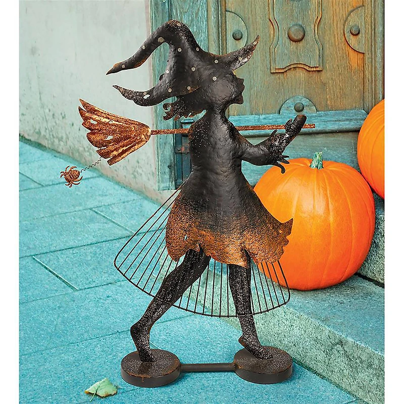 Design Toscano 2.6ft. Bewitched Blaise Metal Silhouette Witch Statue