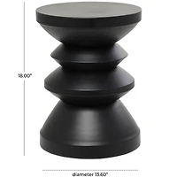 18" Black Metal Art Deco Inspired Accent Table