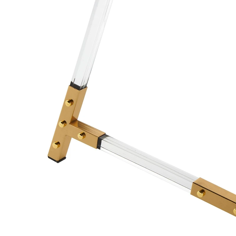 56.5" Clear Acrylic Plastic Adjustable 7-Tier Display Easel with Gold Accents & Chain Support