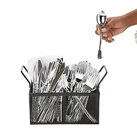 Mind Reader Black 4-Section Metal Mesh Storage Caddy