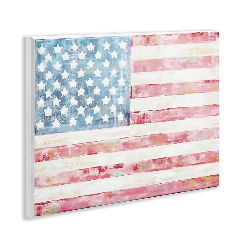 Stupell Industries Patriotic Brushed Flag Wall Plaque Art