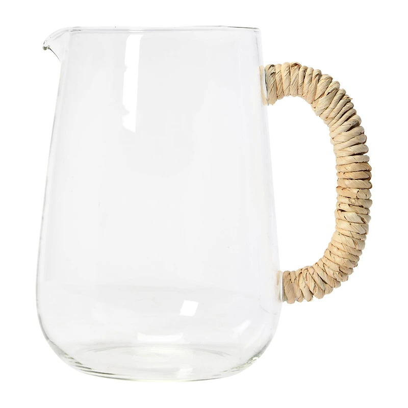 Hello Honey® 7" Glass Pitcher with Natural Rope Wrapped Handle